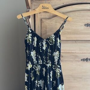 Cotton midi sundress wisteria print